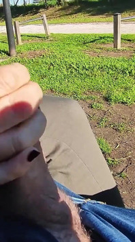 Flashing My Cock in Front a Eveyone in a Public Park and My Stepdaugher Helps Me Cumshot - Real Sex Risky