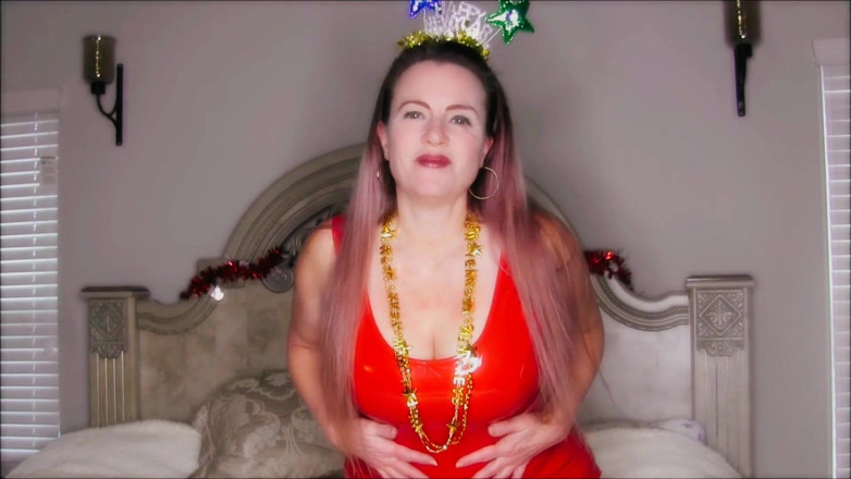 Nikki Nevada: Happy new years 2022! Red dress flashing tiara masturbation and joi