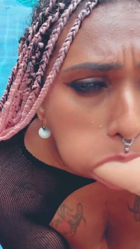 Deep Throat Dildo in Pool