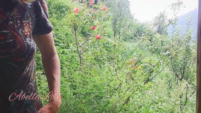 Abella Love: Teen girl almost caught masturbating on the bench in park