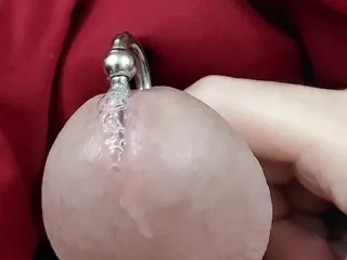 Jerking off My Prince Albert Cock
