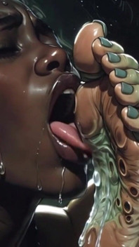 Ebony Slave Girl Licking & Worshipping Alien Feet - Extreme Pleasure