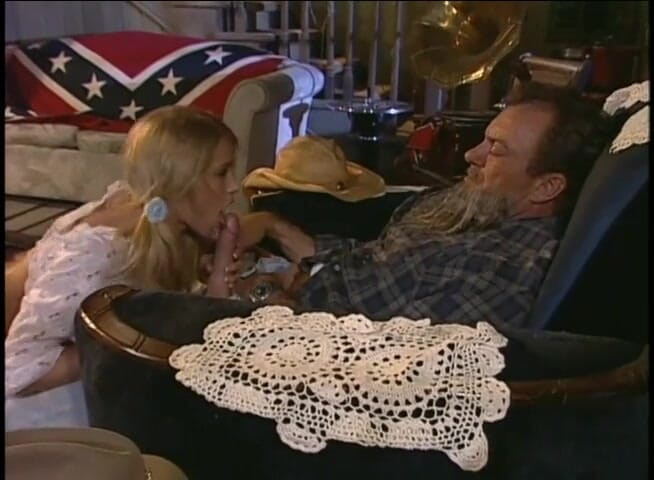 Vintage Usa: Schöne blondine mit dicken möpsen liebt großen schwanz in der...
