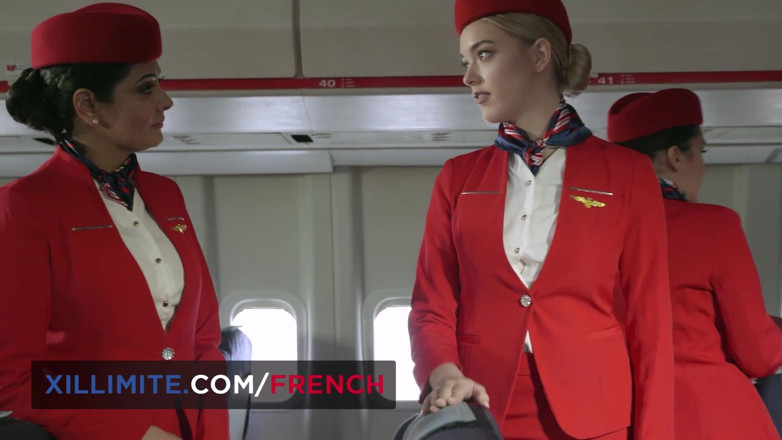 French girls at work: The Beautiful Stewardess Surrenders to the Pilot