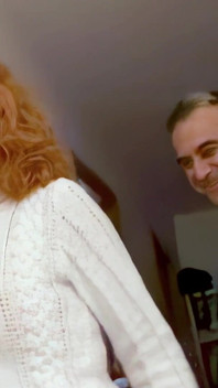 Ann-lorca: Nice MILF Redhead Ann Lorca Removing Clothes in the Stairs
