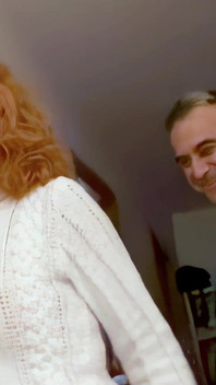 Ann-lorca: Nice MILF Redhead Ann Lorca Removing Clothes in the Stairs