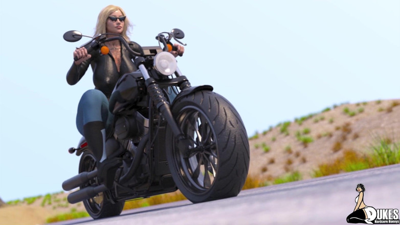 Dukes Hardcore Honeys: Biker Chick mengambil berbilang zakar dalam misi pertamanya