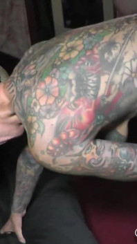 Orgy with Full Body Tattoeed MILF Cleo