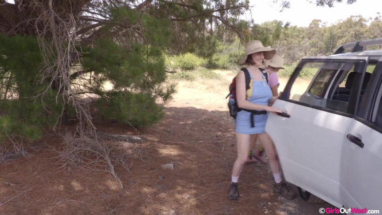 Girls Out West: Cute hairy girls get licked during lesbian orgy in the...