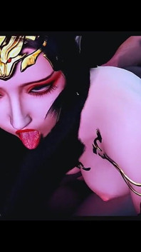 Déesse du bonheur fantastique : les courbes 3D brillent - animation 3D, hentai