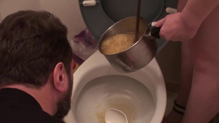 Femdom Austria: Eating soup with her piss