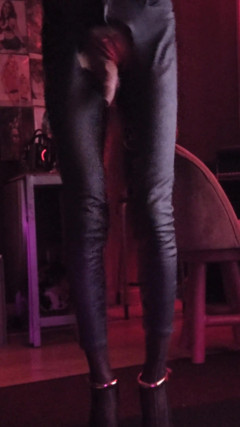 Fuck My Jeans, Open Ball, Red Thong, Red Stiletto Heels thumbnail