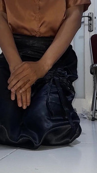 Satin Black Skirt Cum Rag