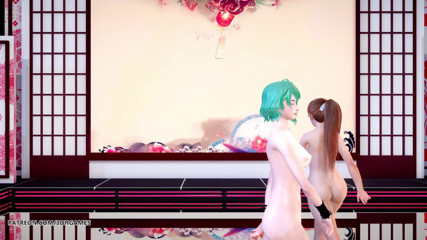 3D-Hentai Games: Maskovaná děvka sexy nahý tanec Honoka, Katsumi, Tamaki. DOA sexy...
