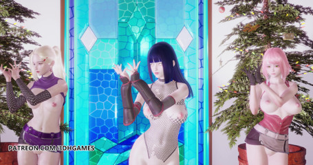 3D-Hentai Games: Twice - Feel special nude dance Ino Sakura Hinata 3D erotic dance...