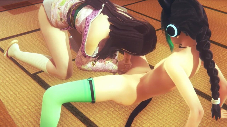 Yaoitube: Yaoi Femboy Demon Slayer - Nezuko Femboy Sug och knullad i...