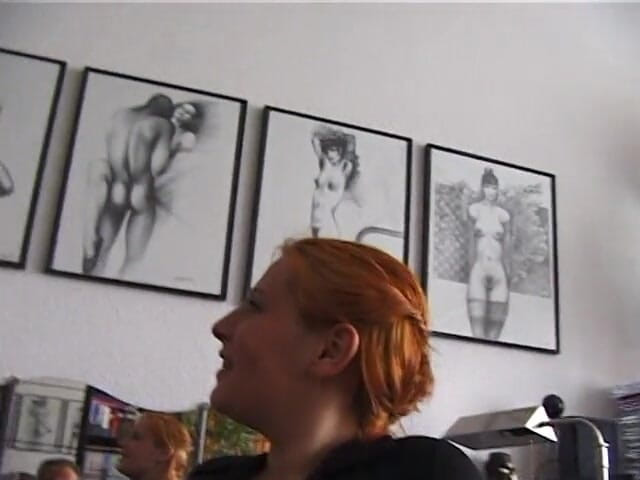 Lucky Wankerz: Busty ginger babe is playing with her cunt
