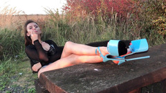 Goddess Lena: Extrémní modré vysoké podpatky