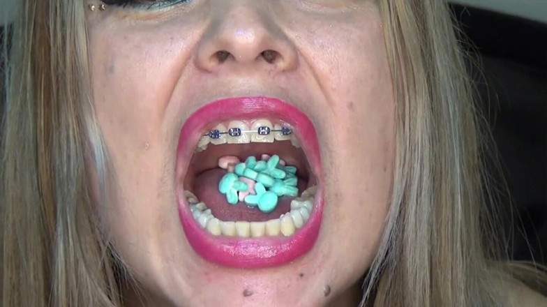 Angel eyes studio: Playing and Swallowing a Candy-filled Condom in the Shape of...