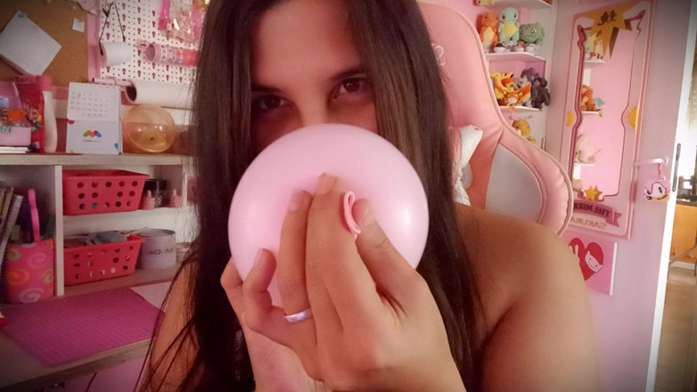 melu_world: Geschwollene backen blasen auf dem ballon - bunny Looner