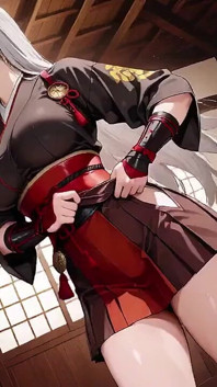 赤と黒の着物は少し開いていて、手には二刀刀を持ちながらも間違いなく魅惑的だった。