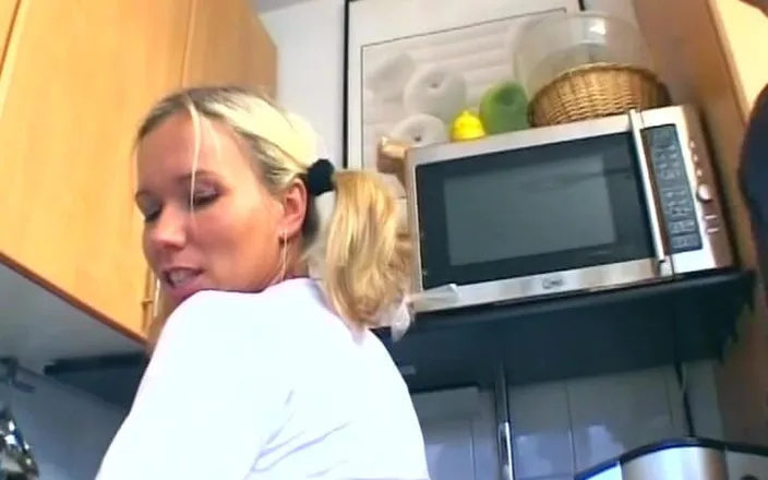 German's MILF: Blonde Stepmom From Germany Riding Cock in Kitchen