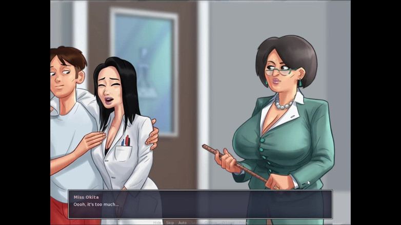 LewdArcade: Summertime Saga Miss Okita Animation Collection [part 32] Nude Sex Game Play [18+]...