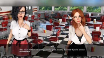 3DXXXTEEN2 Cartoon: Three sexy waitresses and no customers. 3D porn cartoon sex