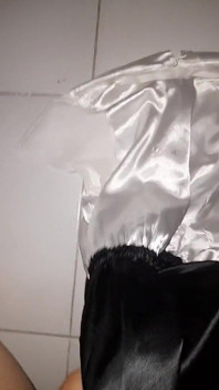 Silky Dress Lining Filled With Cum