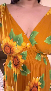 Sunflower Dress Slowly Releases MILF Titties