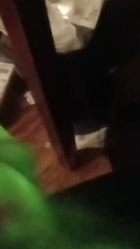 Cumming with a Green Glowing Light