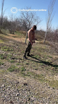Carlos Jerks His Massive Cock Outdoors - Stroking Hard in the Middle of Nowhere