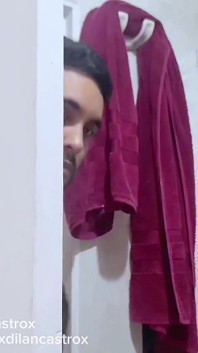 Straight Guy Goes Into the Bathroom to Fuck a Young Twink While He's Taking a Shower Anal Creampie