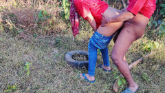 Hope Love: Student met dikke kont geneukt in het bos staand op...