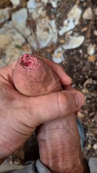 Phimosis Stepdaddy Public. Stroking Slow, Precum Everywhere