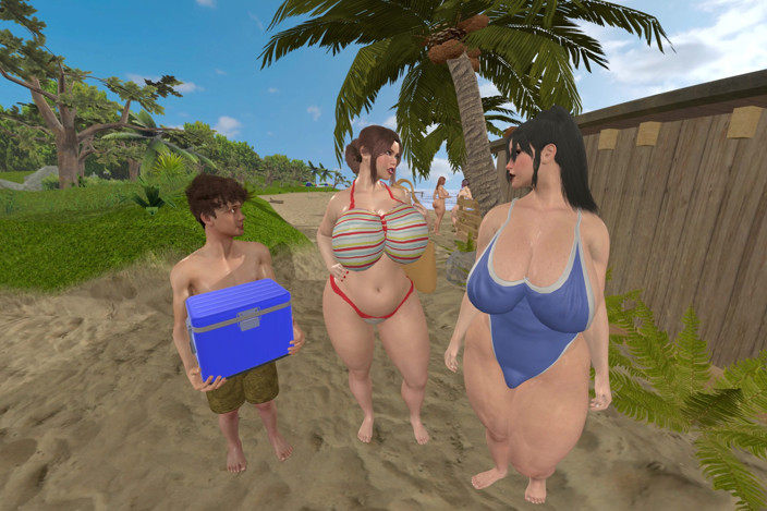 TheDinoDidIt Futa [VR]: Love at the Beach [male X Female X Futa]