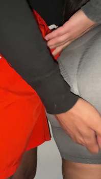 Fantasy: a Big-assed Girl Touches His Penis.
