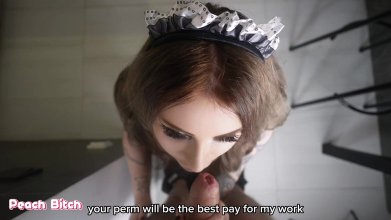 Peachgardens: 하드코어 섹스와 얼굴에 정액을 많이 들이대는 하녀
