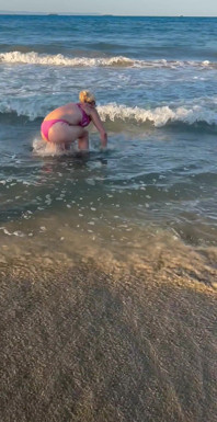 Try Not to Wet My Hair While Play with the Waves