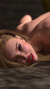 Futa orc met een enorme lul neukt hard een sexy blonde slet in het kasteel