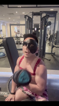 Flexing at Gym
