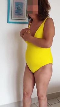 At the Beach, After Much Insistence, My Stepmother Lets Me Cum in Her Pussy. She Pees and Masturbates.