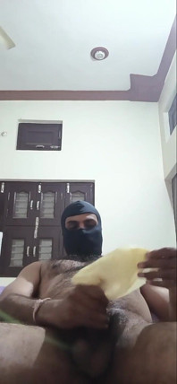 Solo Man Masturbating Using Big Balloon and Cumming on Stomach Before Going to Bed...