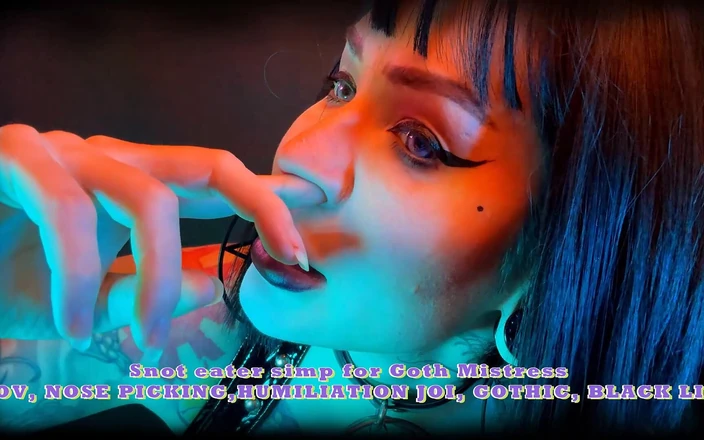 Baal Eldritch: 고스 여주인을 위한 콧물 먹는 심프 - POV, 코 따기, 굴욕 JOI, 고딕, 검은 입술