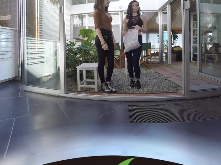 Thagson VR 360: Naughty Girlfriends Trying on Pink Lingerie