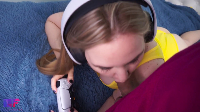 Miss Fantasy: Fucked and facialized step sister while playing PS5