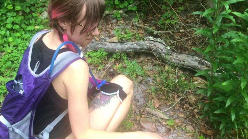 Peeing in the Forest on a Hike (Kactus kutie)