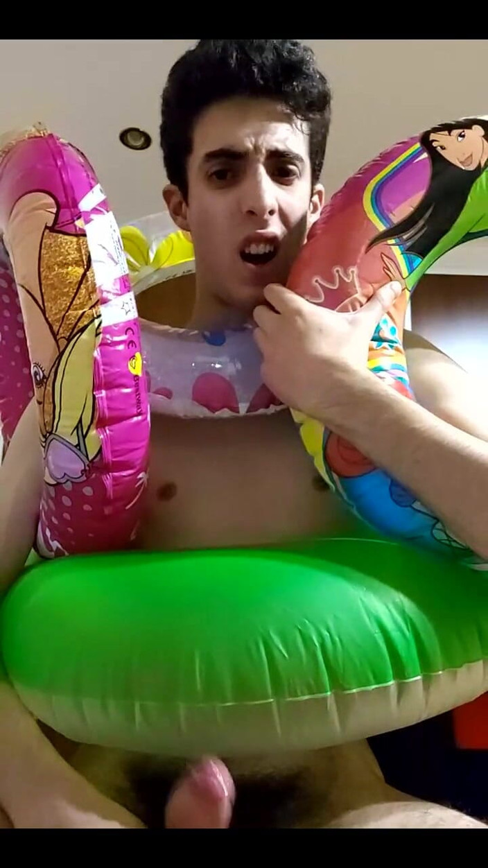 Floatie Boy: Vertical Vid - Blowing up as Much Inflatable Swimrings as I...