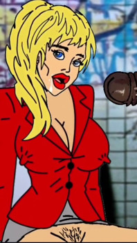 Une femme blanche suce une grosse bite noire dans des toilettes publiques sales. Femme mariée, pipe, grosse bite noire, glory hole