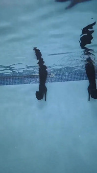 Underwater Wetsuit Dominatrix Tease in Heels